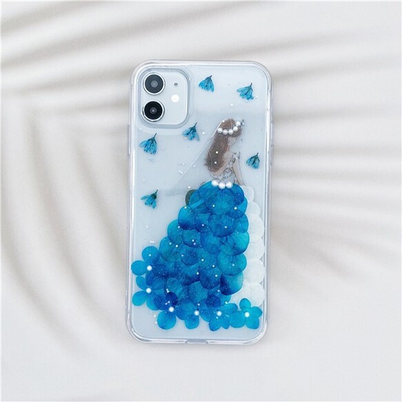 姫系*ドレス*プリンセス* 押し花ケース*iphone12*Xperia 10 II