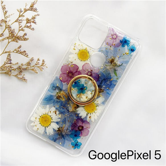 スマホリング付き ・Google pixel 3・Google Pixel4・Google Pixel 5・押し花ケース 2枚目の画像