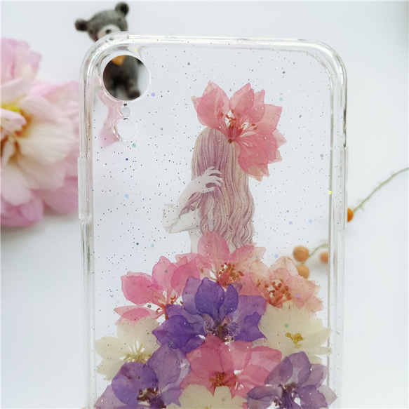 姫系*ドレス*プリンセス* 押し花ケース・iphone14Plus・iphone14Pro・全機種対応 3枚目の画像