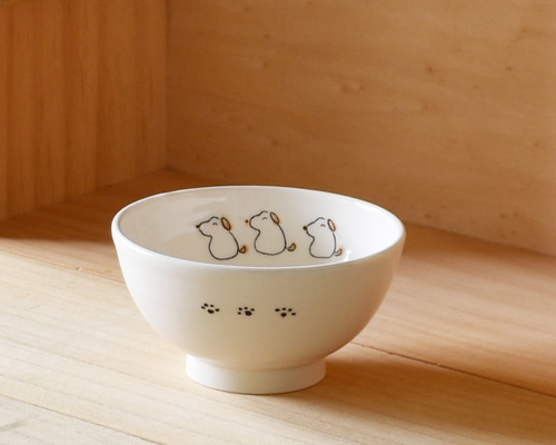 茶道具　犬茶碗 茶道具 抹茶茶碗 犬筥と貝合せ 川上真琴作 茶道 : 茶道具いまや