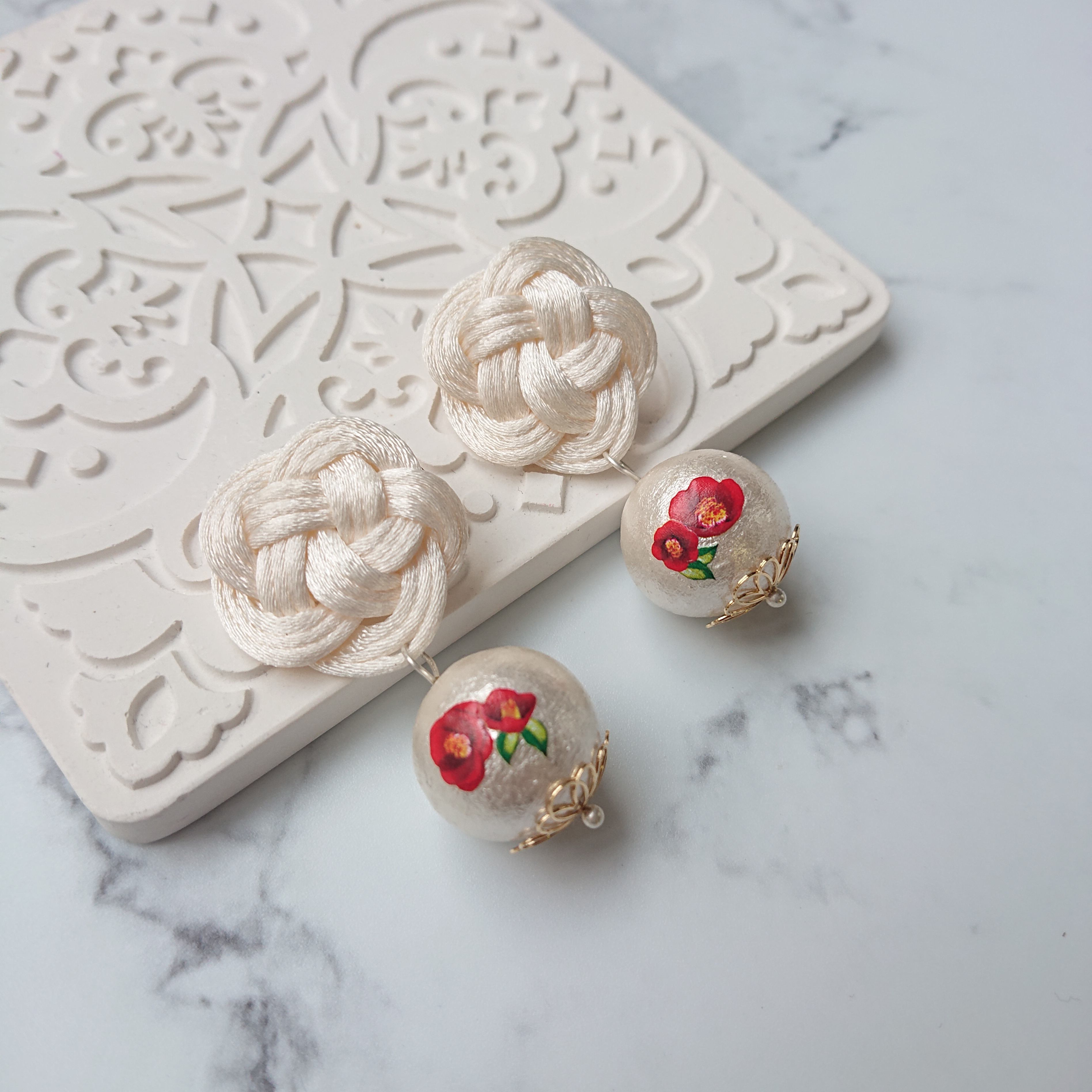 [2021 春の新作] 貴婦人の椿の婚礼 水引 椿 コットンパール　母の日