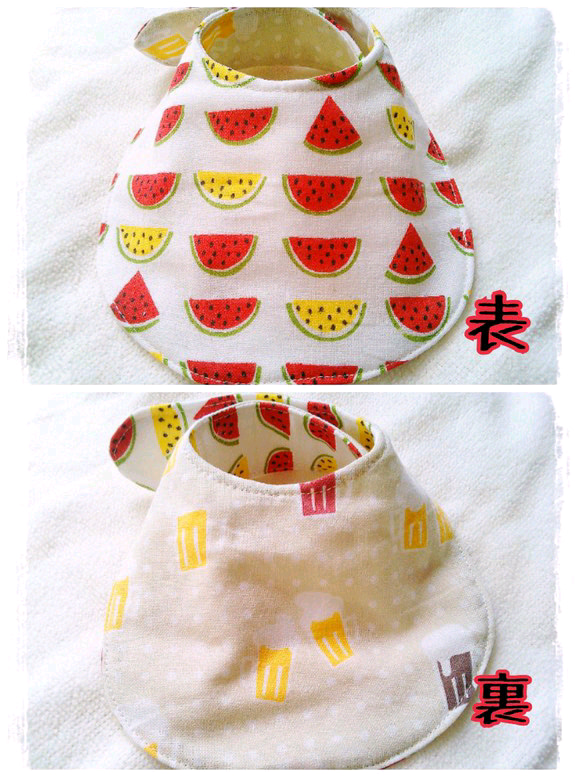 夏満喫sale中】速乾吸収!*ベビースタイ*スイカビール スタイ