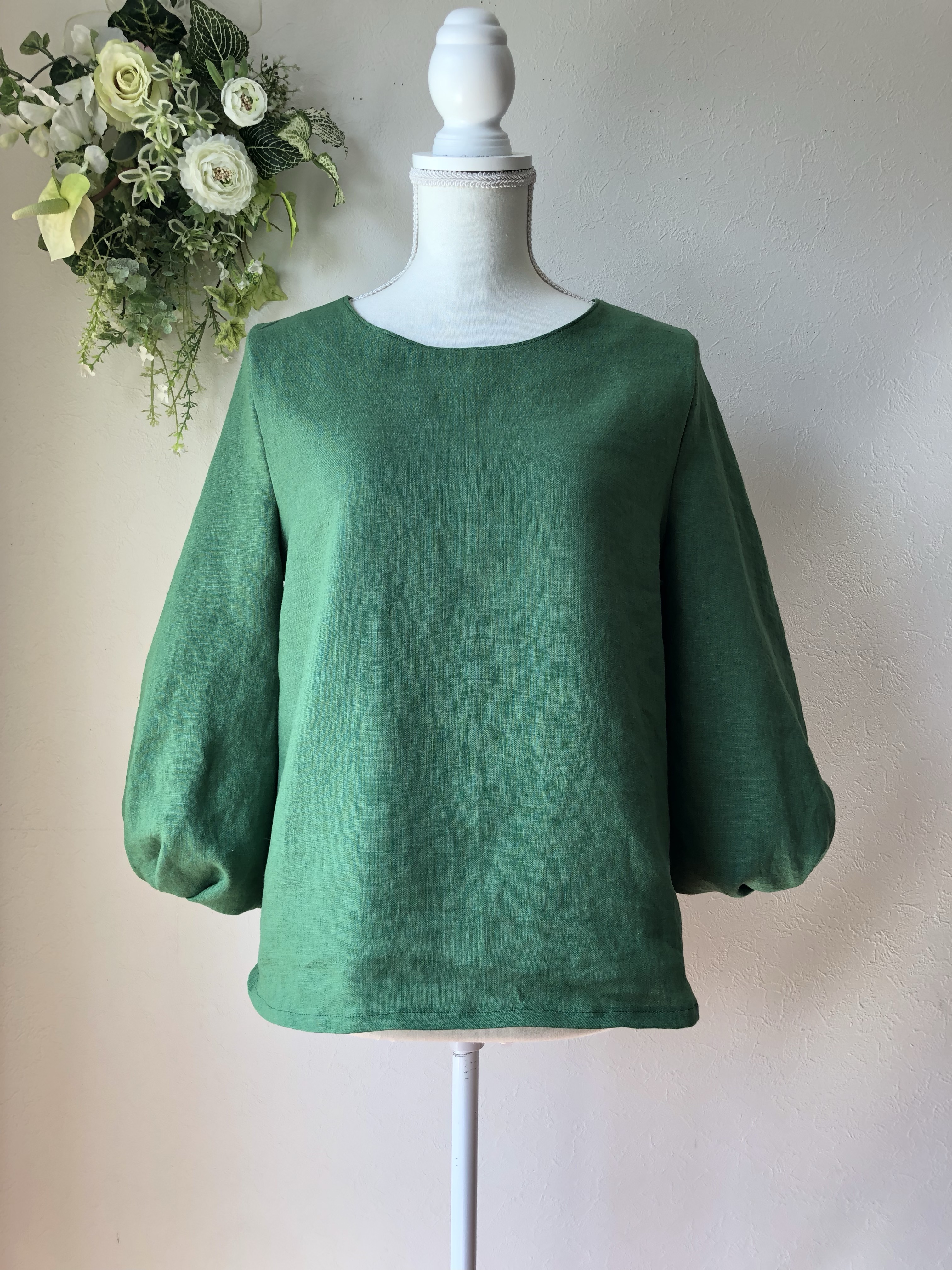 受注製作/ベルギーリネンプルオーバーブラウス