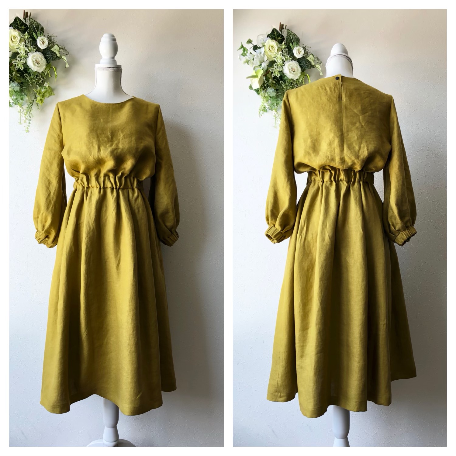 受注製作/フレンチリネンバルーンスリーブワンピース