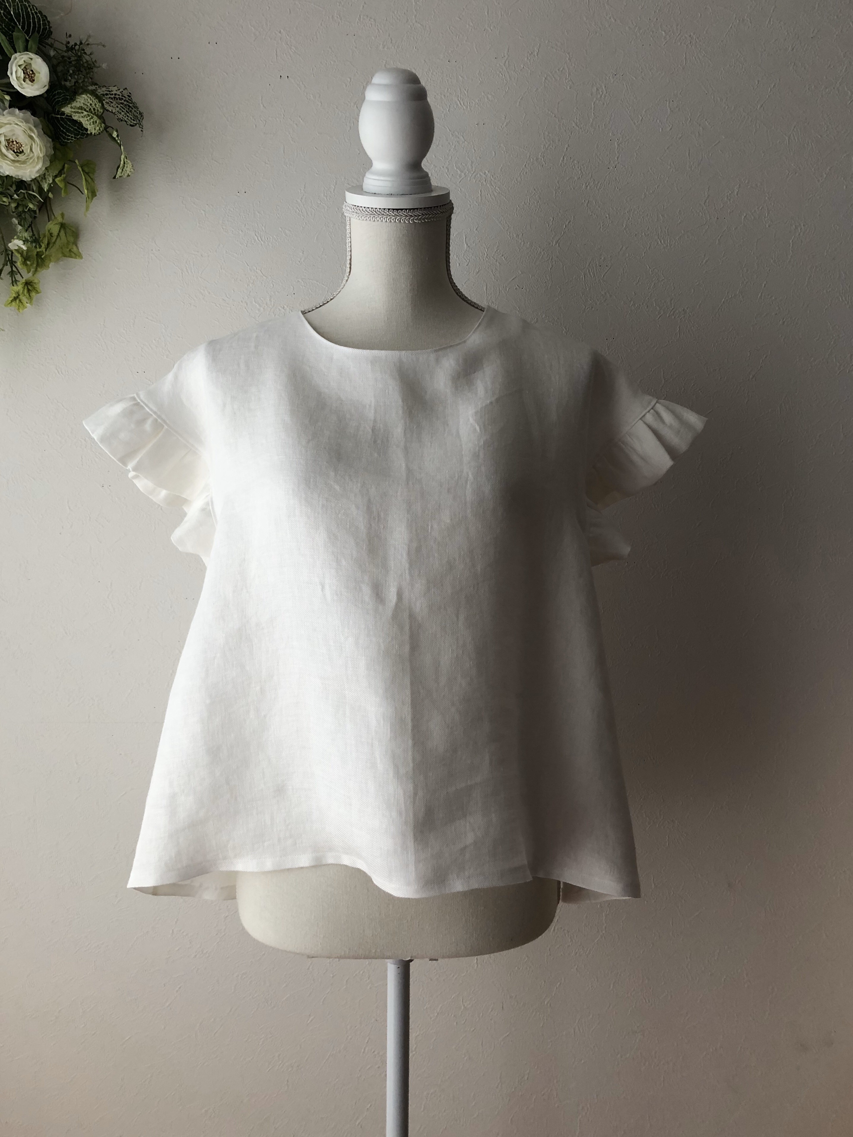 受注製作／フレンチリネンフリル袖プルオーバー