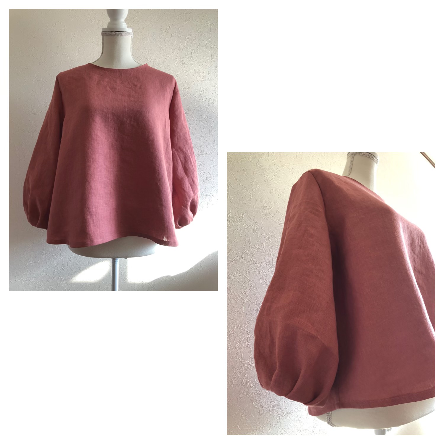 受注製作/ベルギーリネンバルーンスリーブプルオーバー