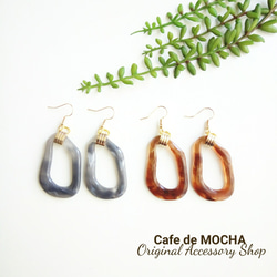 デニムくるみボタンピアス/イヤリング ピアス（スタッド・一粒） Cafe 