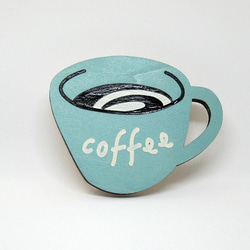 コーヒーカップ型 クリップ & マグネット（スモーキーグリーン） 1枚目の画像