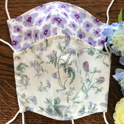 レディース立体夏マスク【可愛い薄紫の花】 4枚目の画像