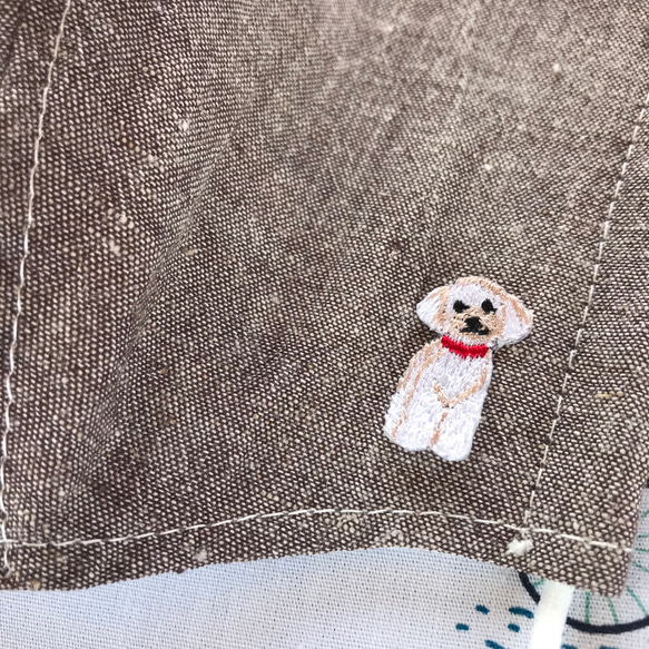 トイプードル刺繍ワッペンマスク【白いトイプードル】【限定10枚】 2枚目の画像