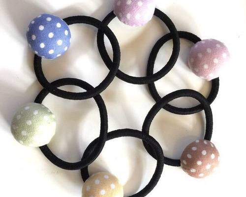 再々販】3個セット ぷっくり山くるみボタンのヘアゴム ヘアゴム