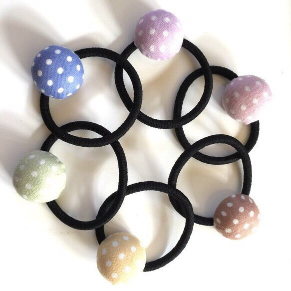 再々販】3個セット ぷっくり山くるみボタンのヘアゴム ヘアゴム