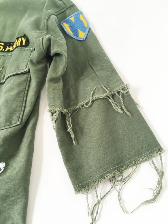 military shirt　Kid's Size（手刺繍,カスタム,キッズ,ミリタリー,シャツ） 2枚目の画像