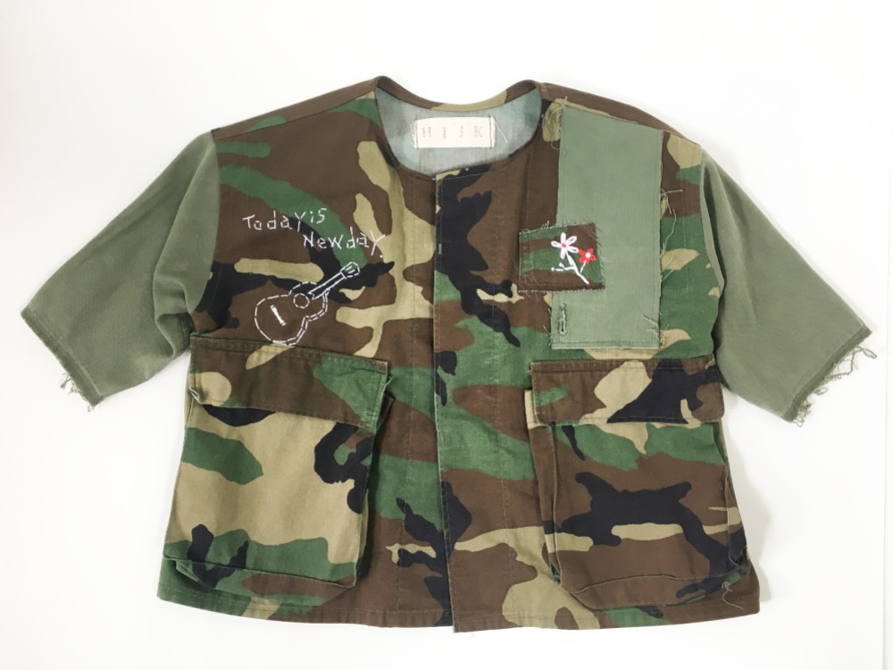 military shirt　Kid's Size（手刺繍,カスタム,キッズ,ミリタリー,シャツ）