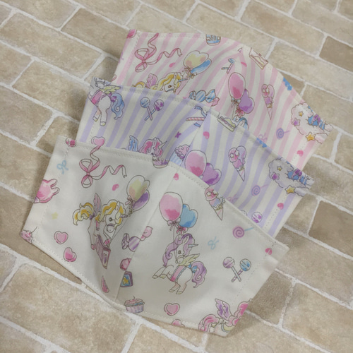 ハンドメイドマスクゆめかわユニコーンピンク