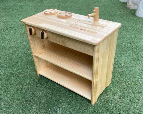ヒノキクラフト　hinokicraft 木製おままごと用シンク　棚付 1_b0d4db6c344b6b6c5e330aed34c7