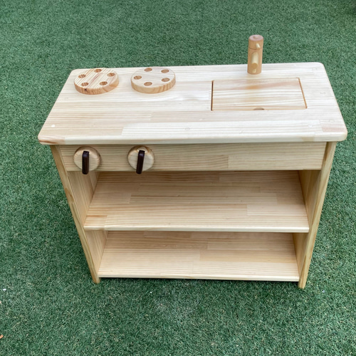 ヒノキクラフト　hinokicraft 木製おままごと用シンク　棚付 火力調整機能付き】ままごとキッチン シンクも木製！ おもちゃ
