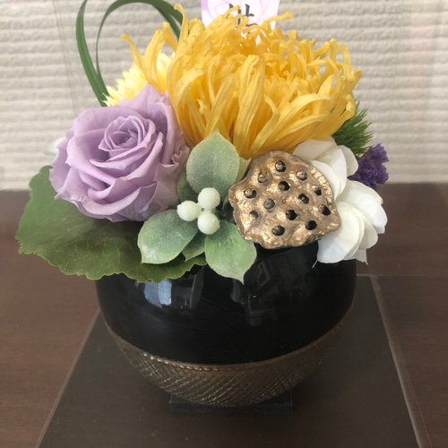 ラッピング無料！ お盆 お彼岸 供養 仏壇 お供えモダンアレンジ (らい