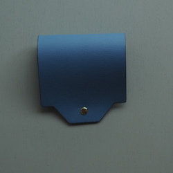 《再販新色》仮置ソフトマスクケース  ブルーエット　抗菌レザー　マスク置き　お揃いプチギフト 4枚目の画像
