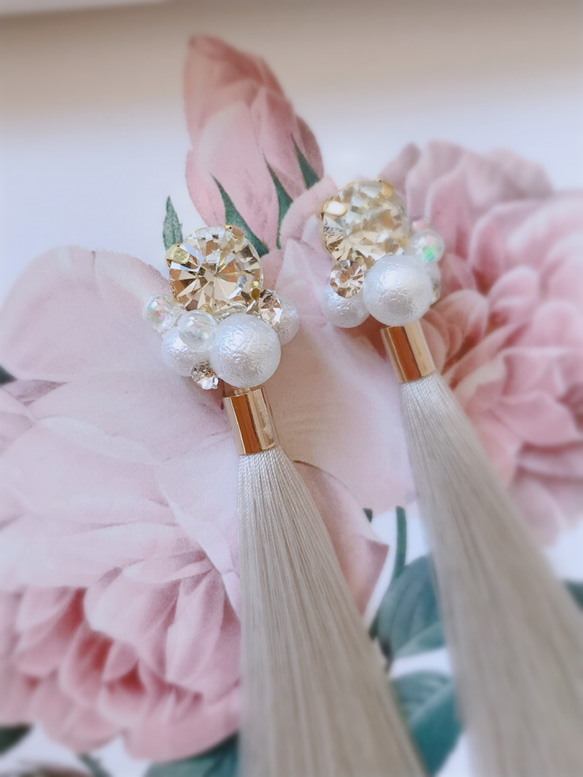 パール×クリスタルストーン wedding accessory 4枚目の画像