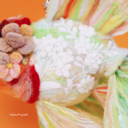 芙蓉花刺繡金魚羊毛氈生日寵物動物水族館透明聖誕節 第9張的照片