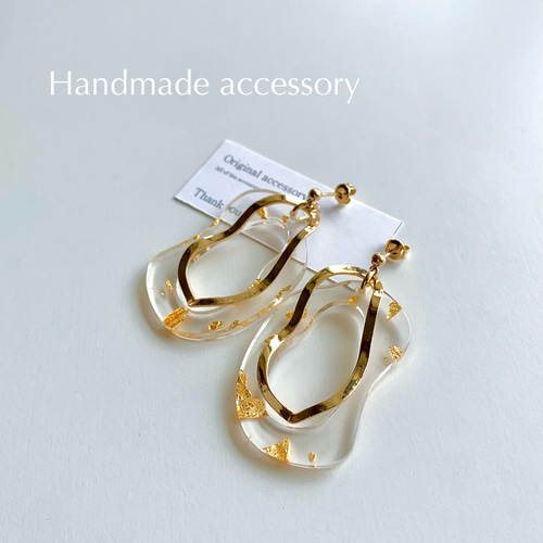 金箔クリアフープピアス/イヤリング ピアス（フープ） Le bonheur 