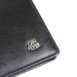 [CITY FLYER市内旅行者]馬毛シリーズレザー8カード超薄型財布財布ショートクリップオスクリップブラック 6枚目の画像