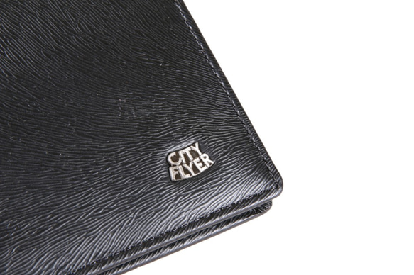 [CITY FLYER市内旅行者]馬毛シリーズレザー8カード超薄型財布財布ショートクリップオスクリップブラック 6枚目の画像