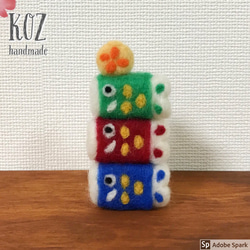 羊毛フェルト　トイプードル金太郎  端午の節句飾り 羊毛フェルトで作る端午の節句飾り「鯉のぼりと金太郎」後編