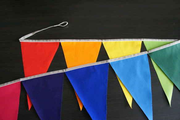 布ガーランド 290cm フラッグ 旗 結婚式 誕生日 パーティー キャンプ 飾り レインボー 3枚目の画像