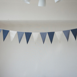 布ガーランド 290cm フラッグ 旗 結婚式 パーティー キャンプ 店舗装飾 飾り デニム紺 50本 3枚目の画像