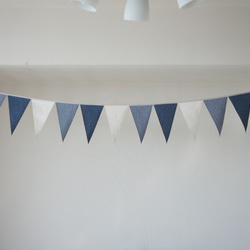 布ガーランド 290cm デニム紺 フラッグ 旗 結婚式 パーティー キャンプ 店舗装飾 飾り 1枚目の画像