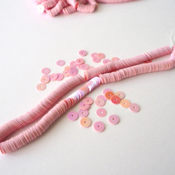 フランス製スパンコール 5mm オリエンタルピンク #PA10-O.PK5 / オートクチュール刺繍 リュネビル刺繍 2枚目の画像