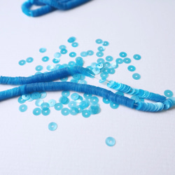 フランス製 スパンコール 4mm スカイブルー #PA02-S.BU4 / パイエット リュネビル刺繍 糸通し 1枚目の画像