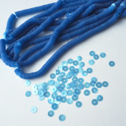 フランス製 スパンコール 4mm スカイブルー #PA02-S.BU4 / パイエット リュネビル刺繍 糸通し 2枚目の画像