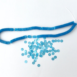 フランス製 スパンコール 4mm スカイブルー #PA02-S.BU4 / パイエット リュネビル刺繍 糸通し 3枚目の画像