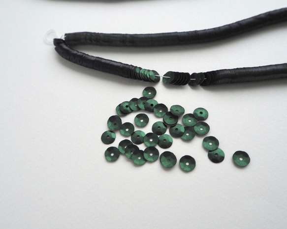 スパンコール 5mm マットグリーン #CV02-M.GR5 / キュベット オートクチュール刺繍 リュネビル刺繍 3枚目の画像