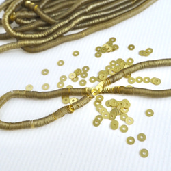 3mm スパンコール マットイエローゴールド #PA20-Y.GD / オートクチュール刺繍 リュネビル刺繍 糸通し 1枚目の画像