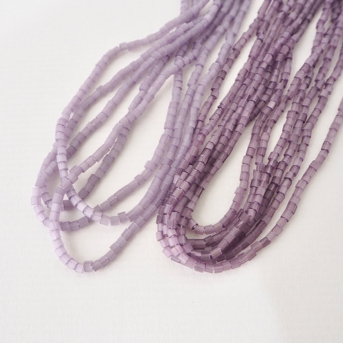 チェコ カットビーズ サテンプラム / オートクチュール刺繍