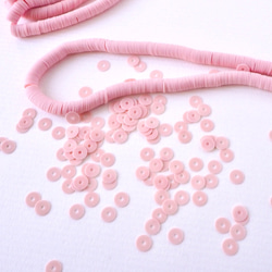 フランス製 スパンコール 4mm ピーチピンク #PA11-PE.PK4 / パイエット リュネビル刺繍 糸通し 2枚目の画像