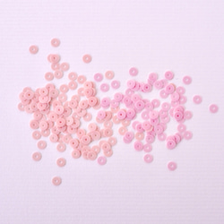 フランス製 スパンコール 4mm ピーチピンク #PA11-PE.PK4 / パイエット リュネビル刺繍 糸通し 4枚目の画像