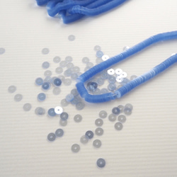 法國製造亮片 4 毫米透明鴿藍色 #PA06-PG / 高級定制刺繡 Lunéville 刺繡穿線 第2張的照片