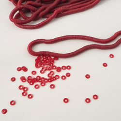 3毫米亮片1000片紅色/比色杯高級時裝刺繡Luneville刺繡螺紋 第1張的照片