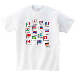 国旗 一覧 イラスト Tシャツ メンズ レディース 半袖 ゆったり おしゃれ トップス 白 30代 40代 プレゼント 3枚目の画像