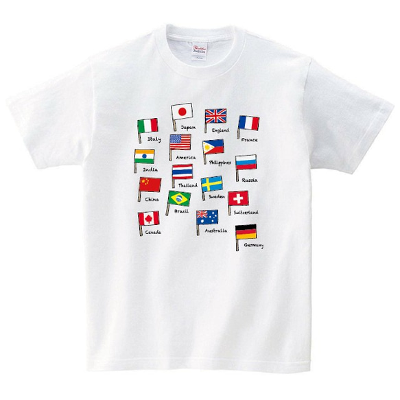 国旗 一覧 イラスト Tシャツ メンズ レディース 半袖 ゆったり おしゃれ トップス 白 30代 40代 プレゼント 3枚目の画像