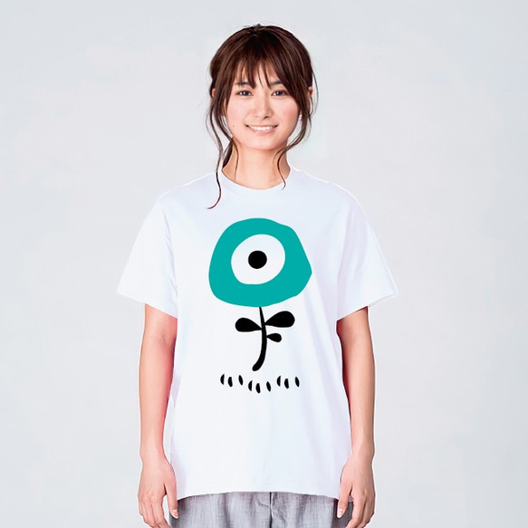 北欧 花 Tシャツ おしゃれ ゆったり 白 プレゼント 大きいサイズ 綿100% 160 S M L XL 1枚目の画像