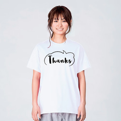 サンキュー 感謝 Tシャツ メンズ レディース おしゃれ かわいい 白 夏 プレゼント 大きいサイズ 綿100% 1枚目の画像