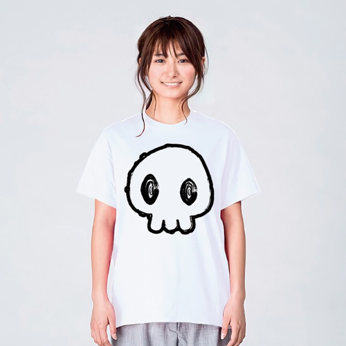 ドクロ Tシャツ メンズ レディース おしゃれ かわいい 白 夏