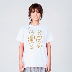 北欧 魚 Tシャツ メンズ レディース おしゃれ かわいい 白 夏 プレゼント 大きいサイズ 綿100% 1枚目の画像