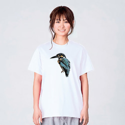 鳥 カワセミ Tシャツ メンズ レディース かわいい イラスト 夏 大きいサイズ 160 S M L XL 2枚目の画像